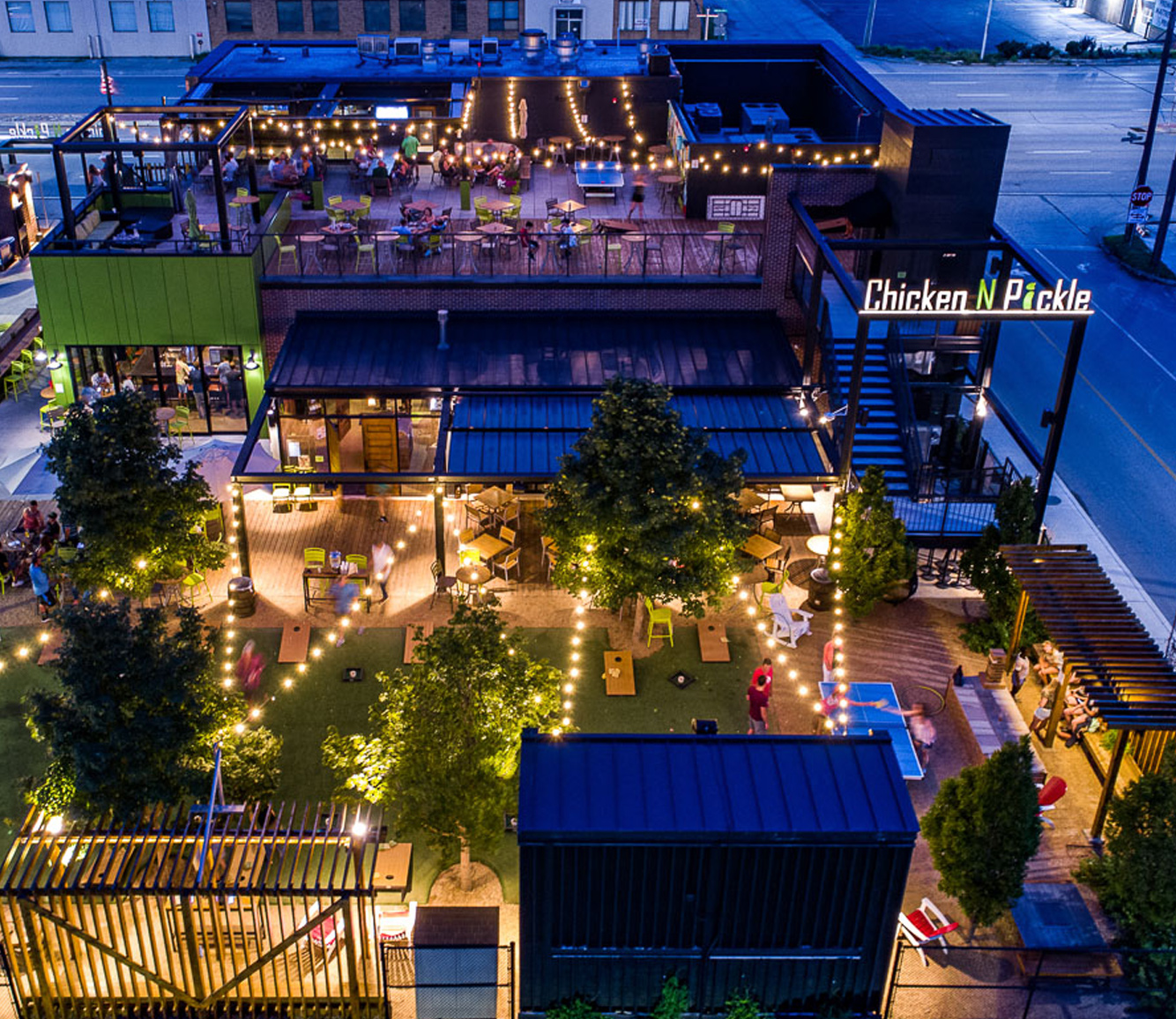 Drone photo of Chicken and Pickle location